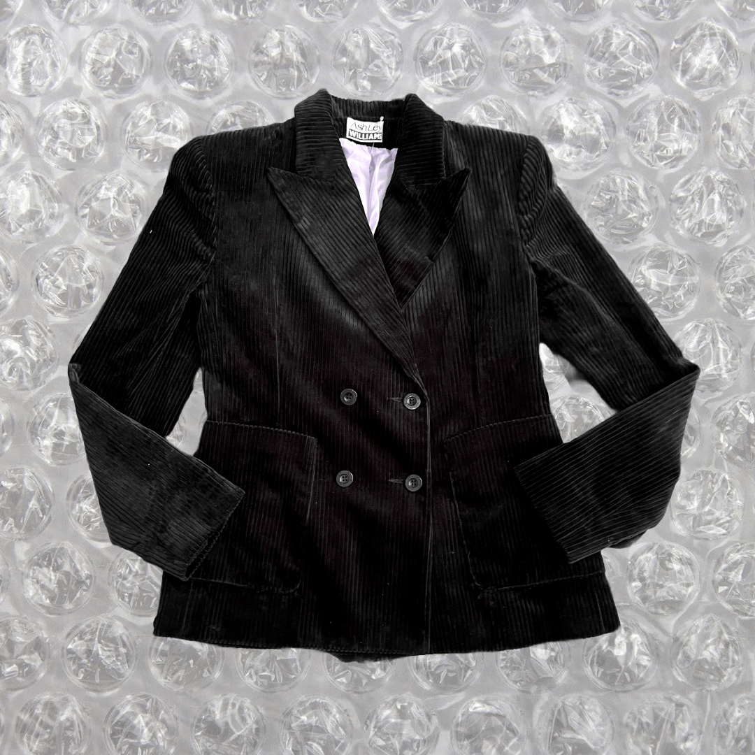 Ashley Williams Striped Velvet Blazer Size S / US 4 / IT 40 - 1 Thumbnail