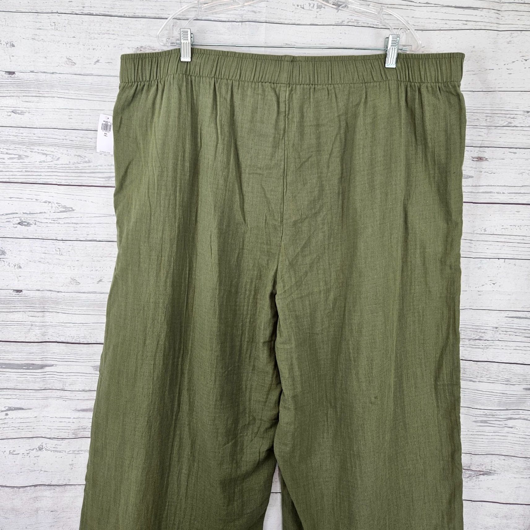 Old Navy Old Navy Womens Wide Leg High Rise Gauze Pants Sz 2XL Tall Green Cotton Pull On Size 40" / US 18 - 4 Thumbnail