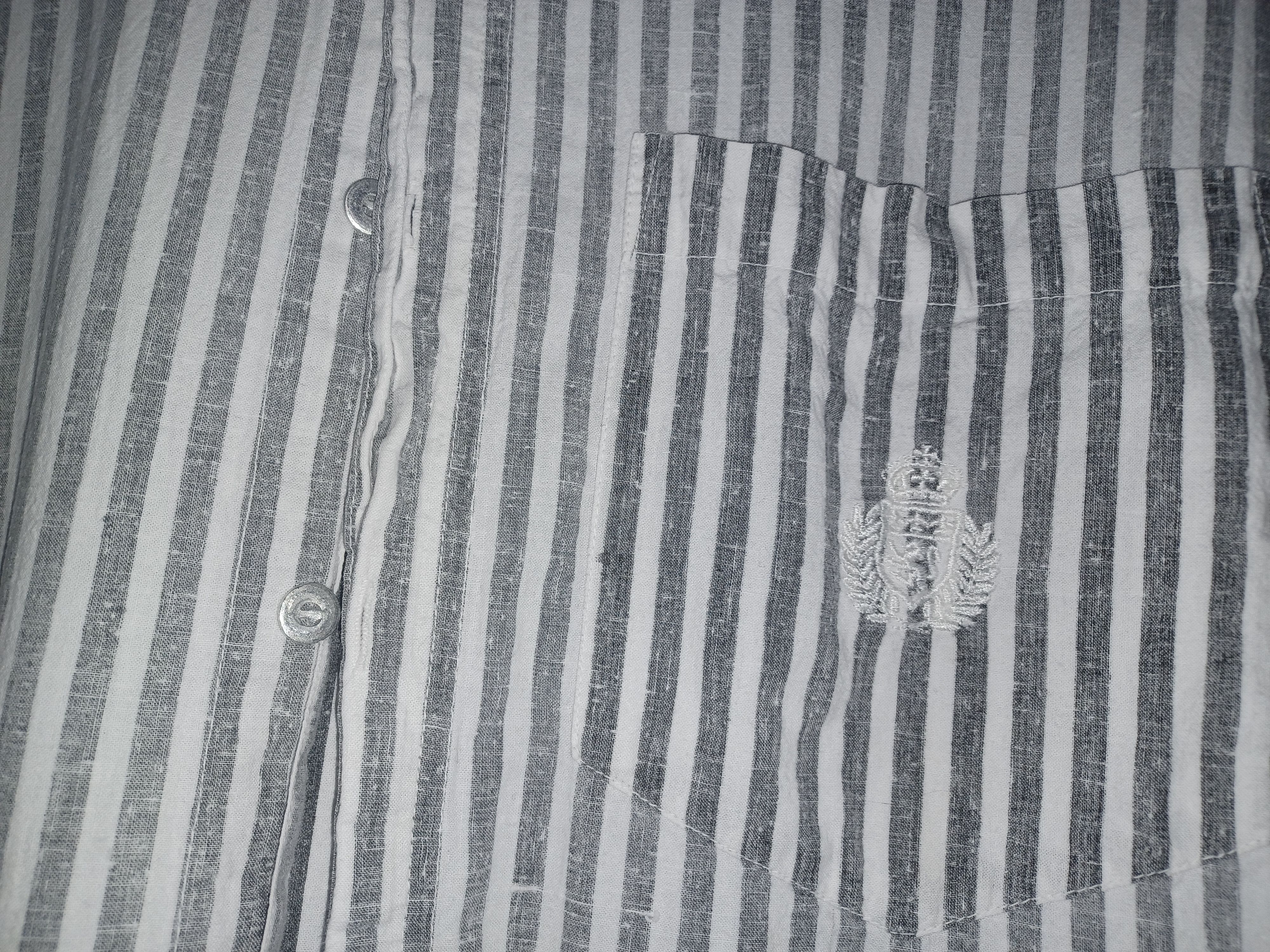 Other Men's Button-Up Shirt Medium Gray & White Stripes Size US M / EU 48-50 / 2 - 2 Thumbnail