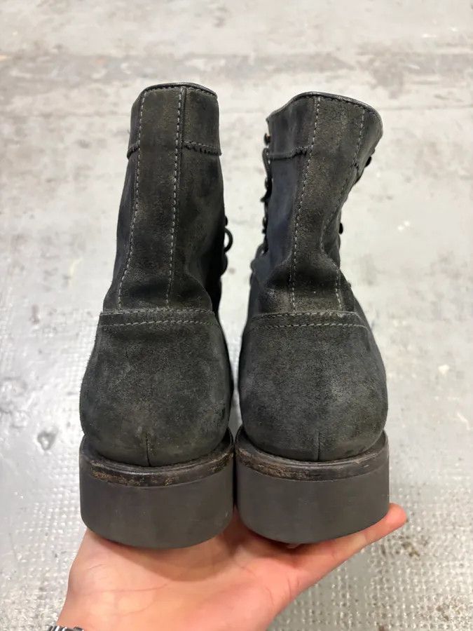 Gucci 2000s Gucci Black Suede Lace-Up Contrast Leather Boots Size US 11.5 / EU 44-45 - 7 Thumbnail