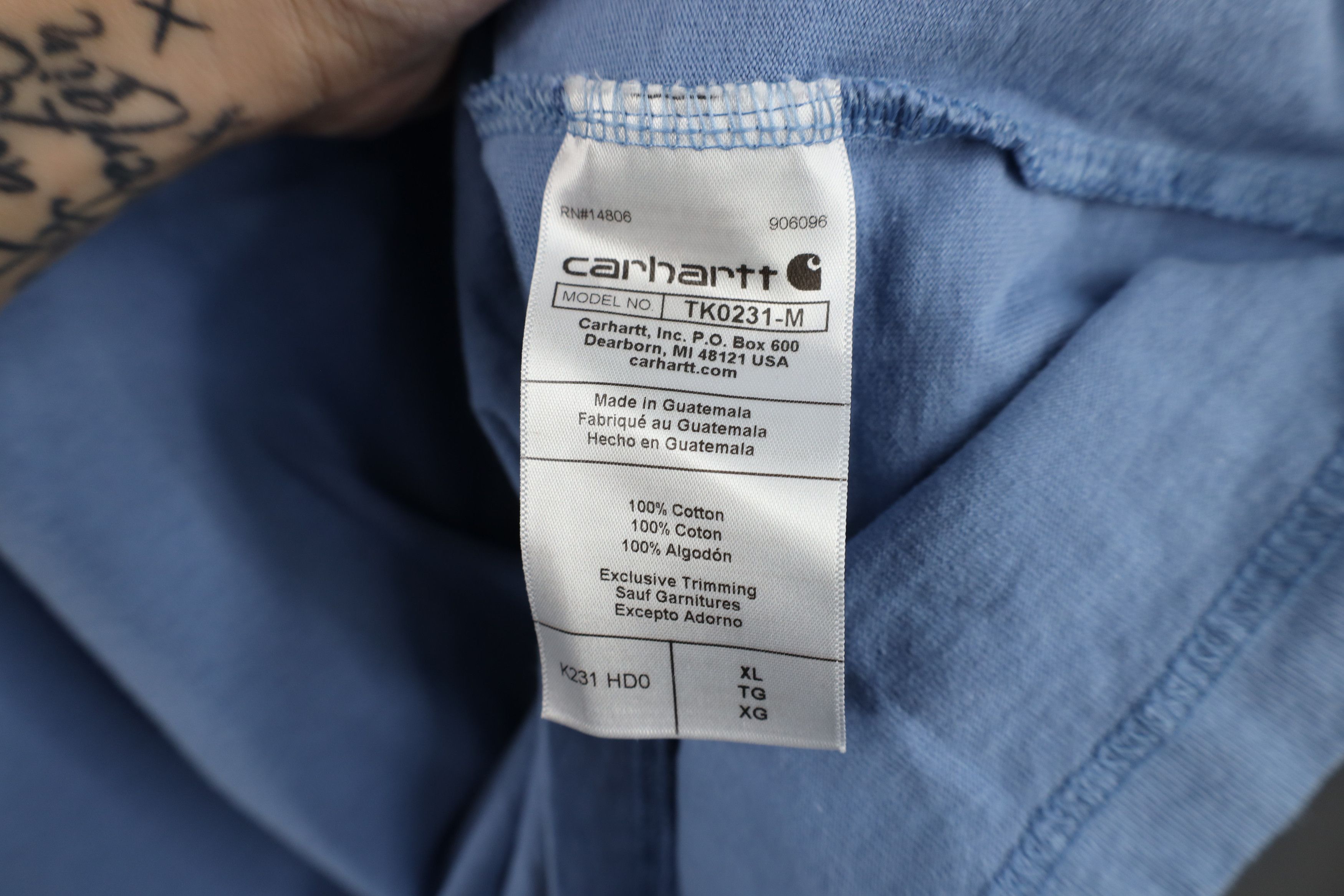 Carhartt Vintage Y2K Carhartt Spell Long Sleeve T-Shirt Blue Cotton Size US XXL / EU 58 / 5 - 9 Thumbnail