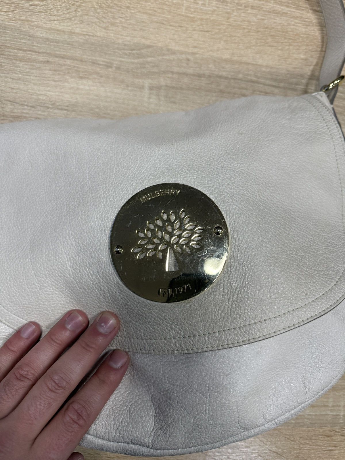 Mulberry 🇬🇧 Mulberry Daria Hobo White Leather Shoulder Bag Tree Logo Size ONE SIZE - 5 Thumbnail