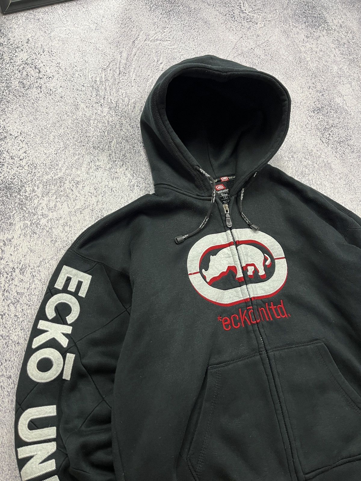 Ecko Unltd. × Vintage Vintage 00s Ecko Unltd Big Logo Embroidered Baggy Zip Hoodie Size US S / EU 44-46 / 1 - 7 Thumbnail
