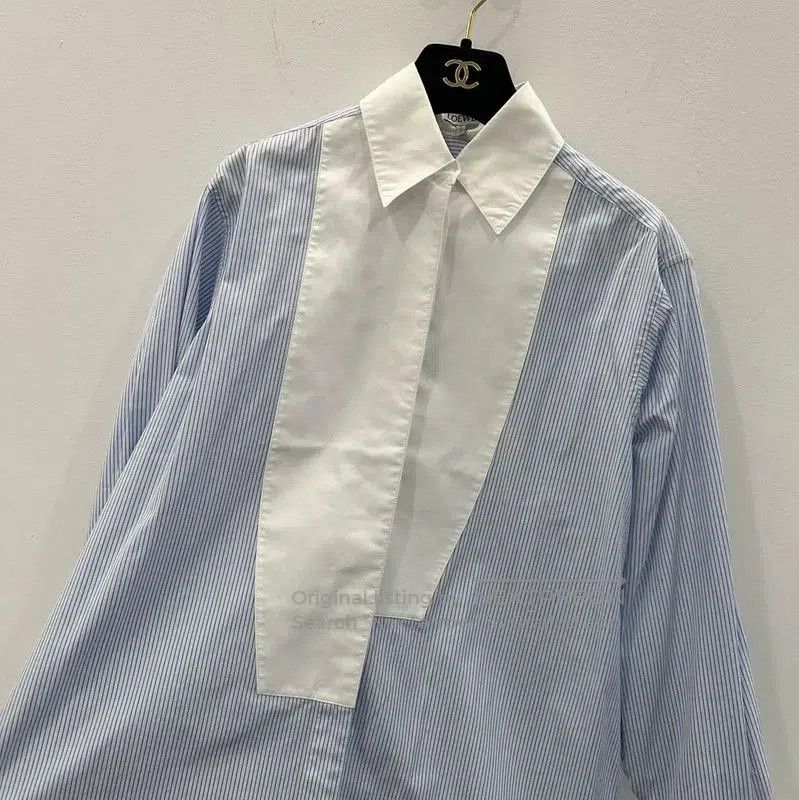 Loewe Loewe Light Blue Cotton Women's Shirt . Size XS / US 0-2 / IT 36-38 - 3 Thumbnail