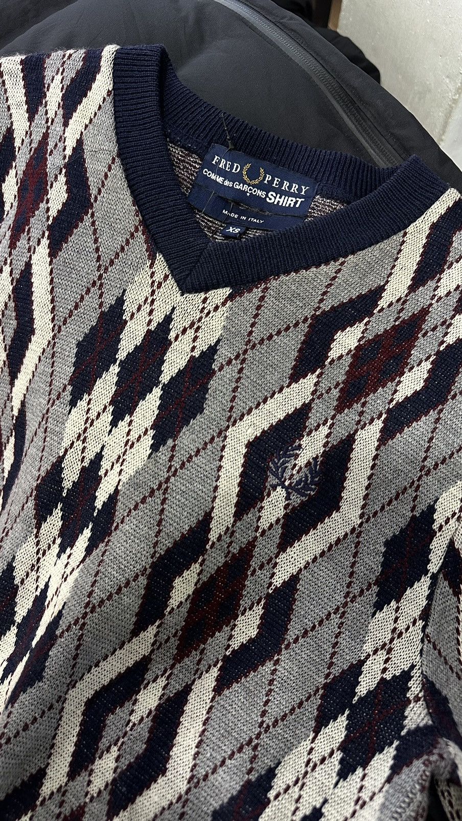 Fred Perry X Comme des Garcons Argyle Knit Sweater