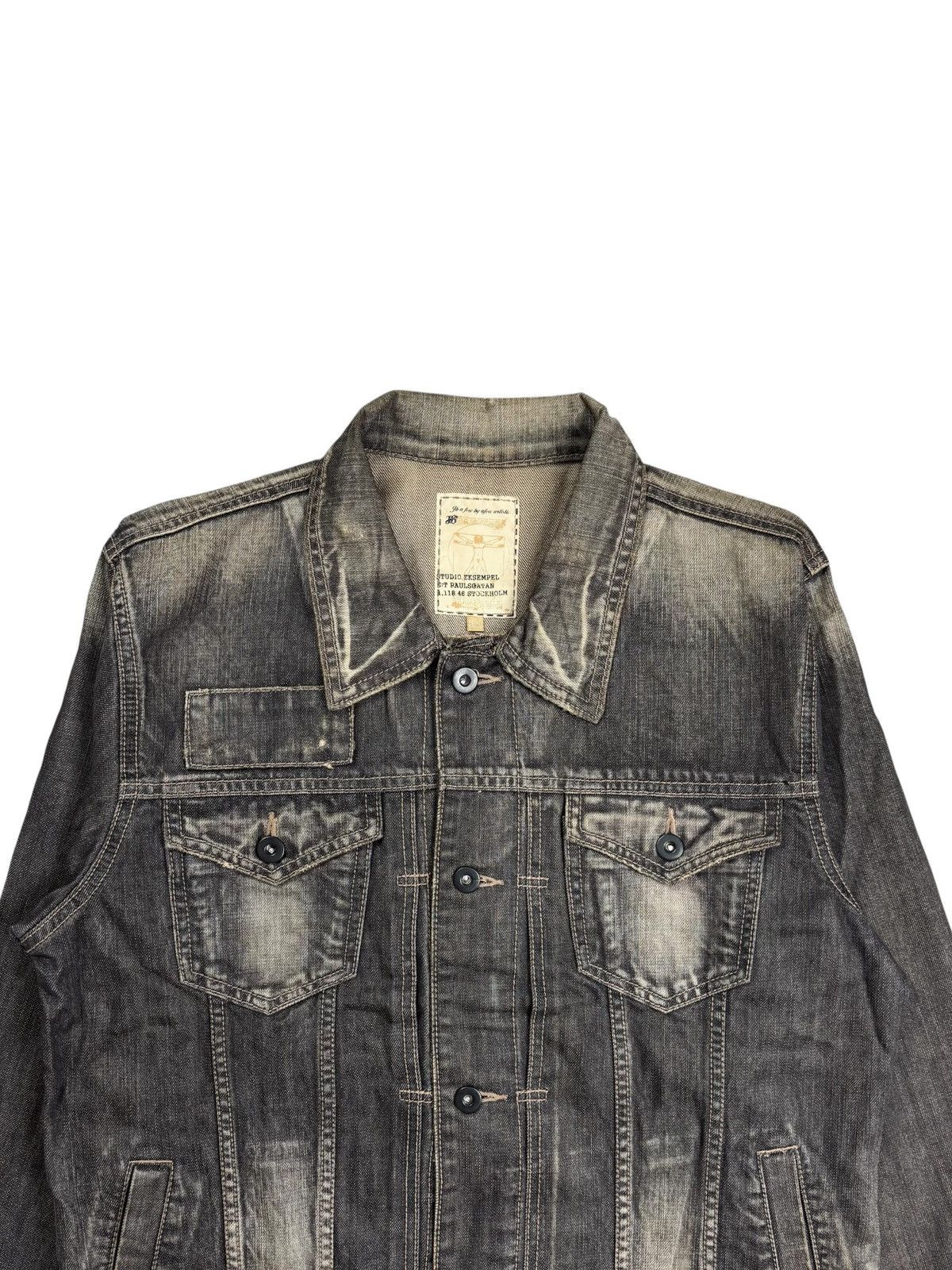 If Six Was Nine 1990s Studio Eksempel Apocalypse Style Mud Wash Denim Jacket Size US M / EU 48-50 / 2 - 4 Thumbnail