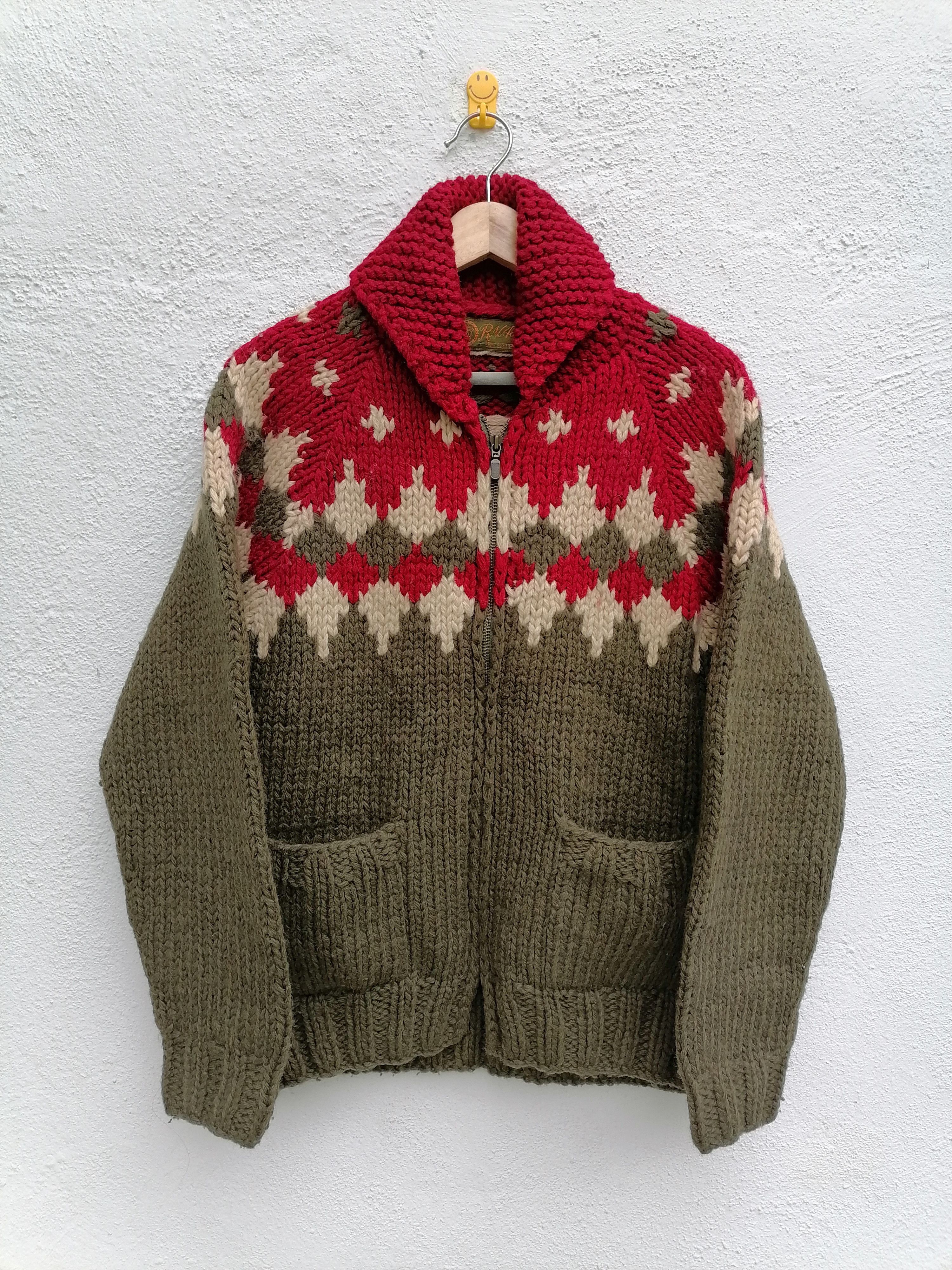Japanese Brand RNA Heavyweight Cowichan Knit Zipper Cardigan Size US S / EU 44-46 / 1 - 1 Thumbnail