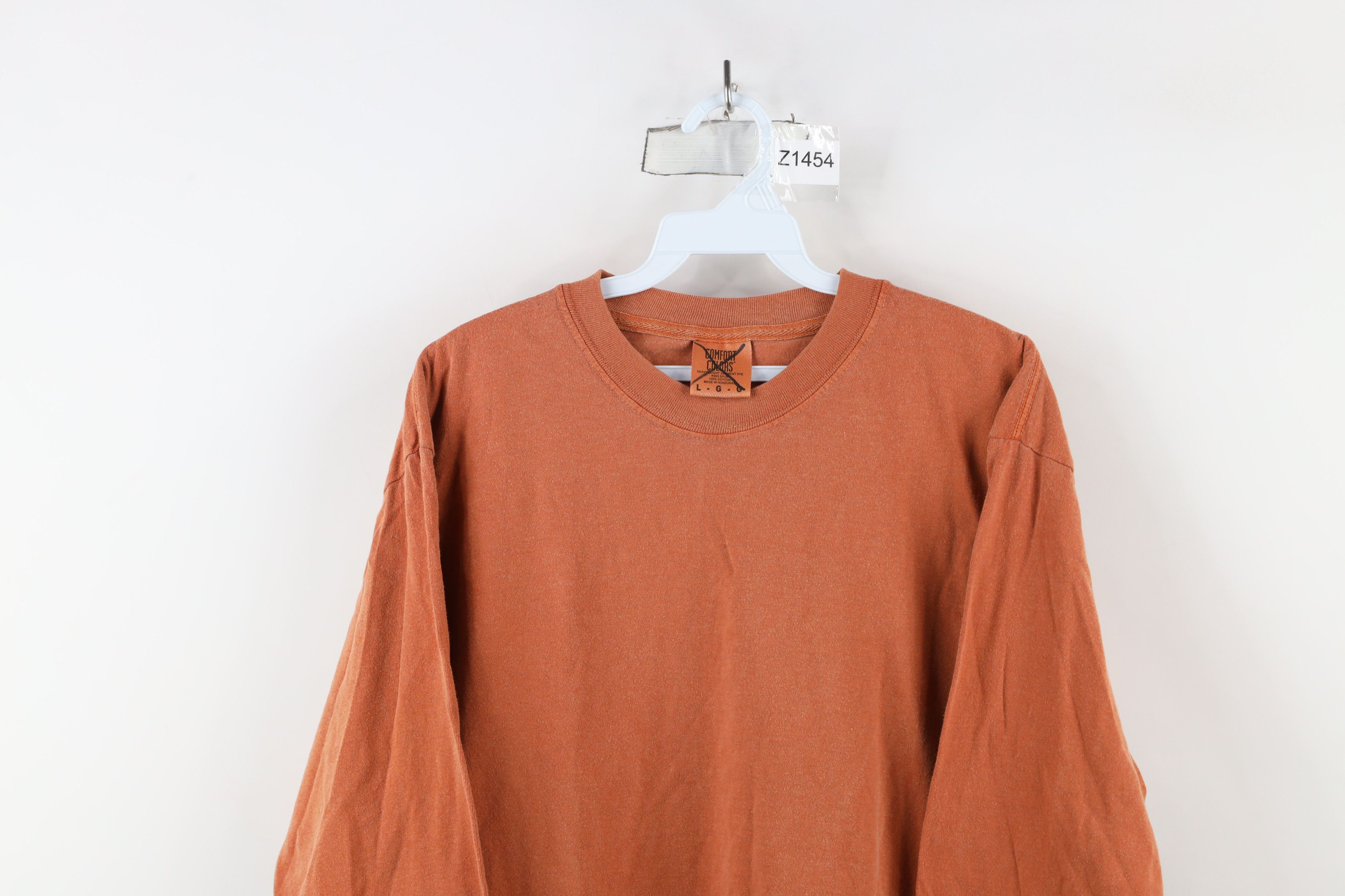 Vintage Vintage 90s Streetwear Stonewash Long Sleeve T-Shirt Orange Size US L / EU 52-54 / 3 - 2 Thumbnail