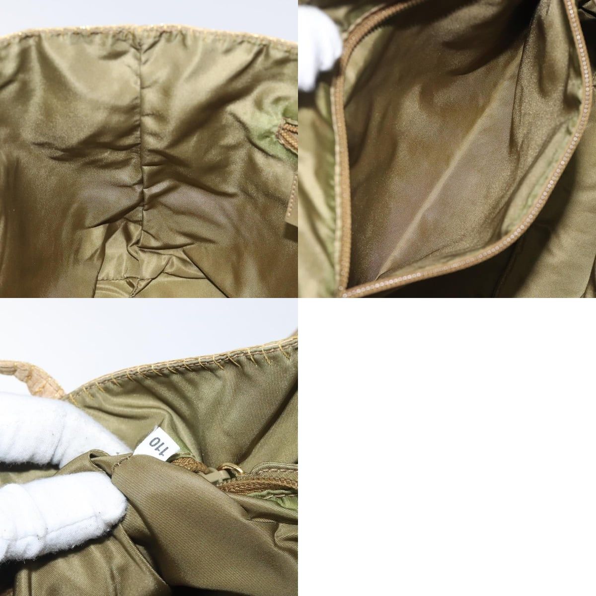Prada PRADA Hand Bag Satin Beige Gold Size ONE SIZE - 12 Thumbnail