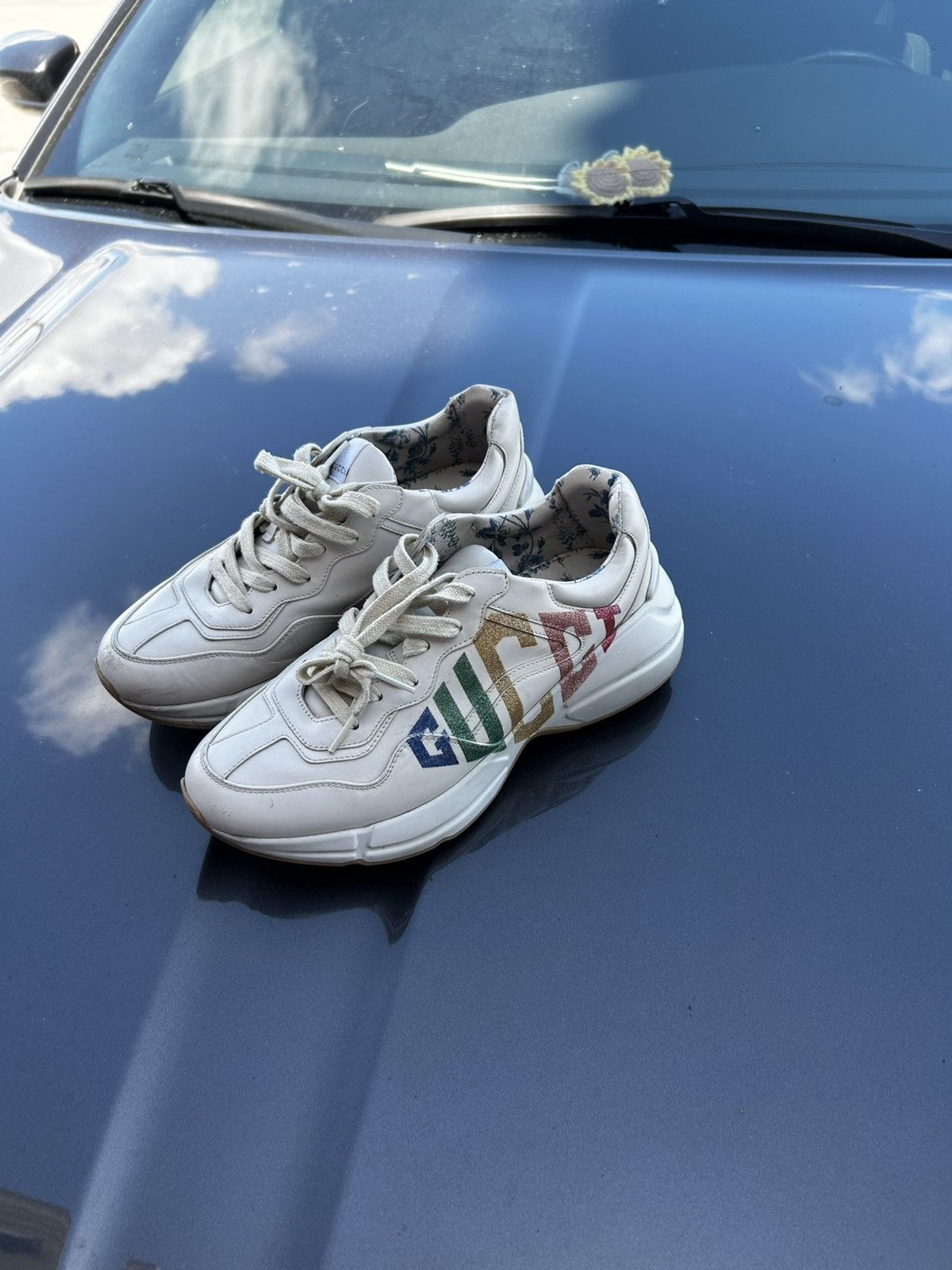 Gucci Gucci rhyton glitter logo sneaker Size US 8.5 / EU 41-42 - 3 Thumbnail