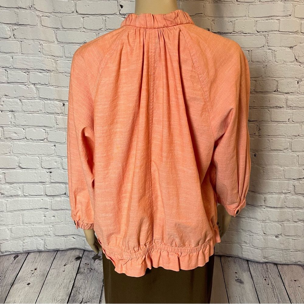 Eddie Bauer Eddie Bauer Orange Cotton Front Zip 3/4 Sleeve Light Jacket Size L / US 10 / IT 46 - 5 Thumbnail