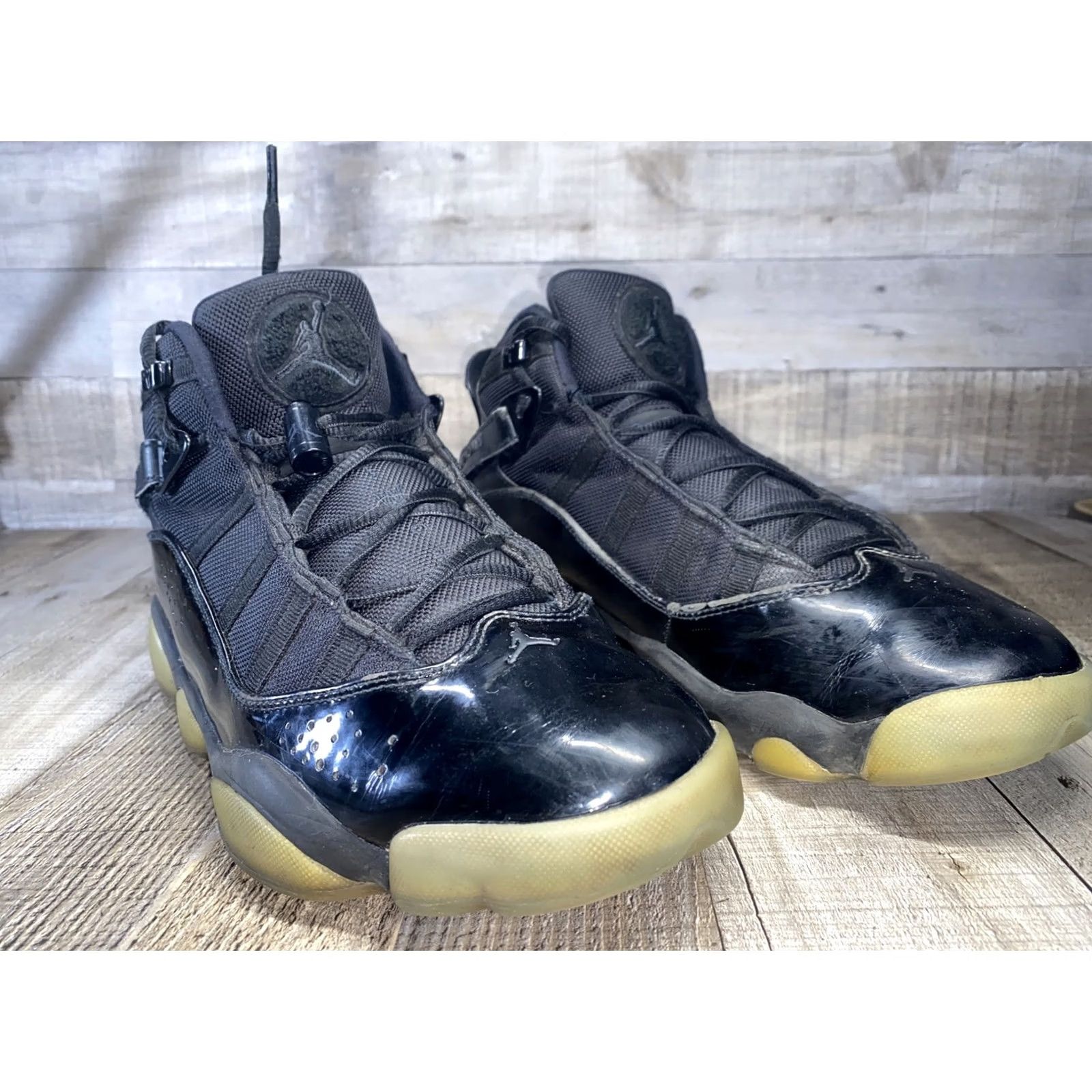 Jordan Brand Air Jordan 6 Rings Black Ice Basketball Shoes 322992-011 Mid Top Mens 9 Size US L / EU 52-54 / 3 - 2 Thumbnail