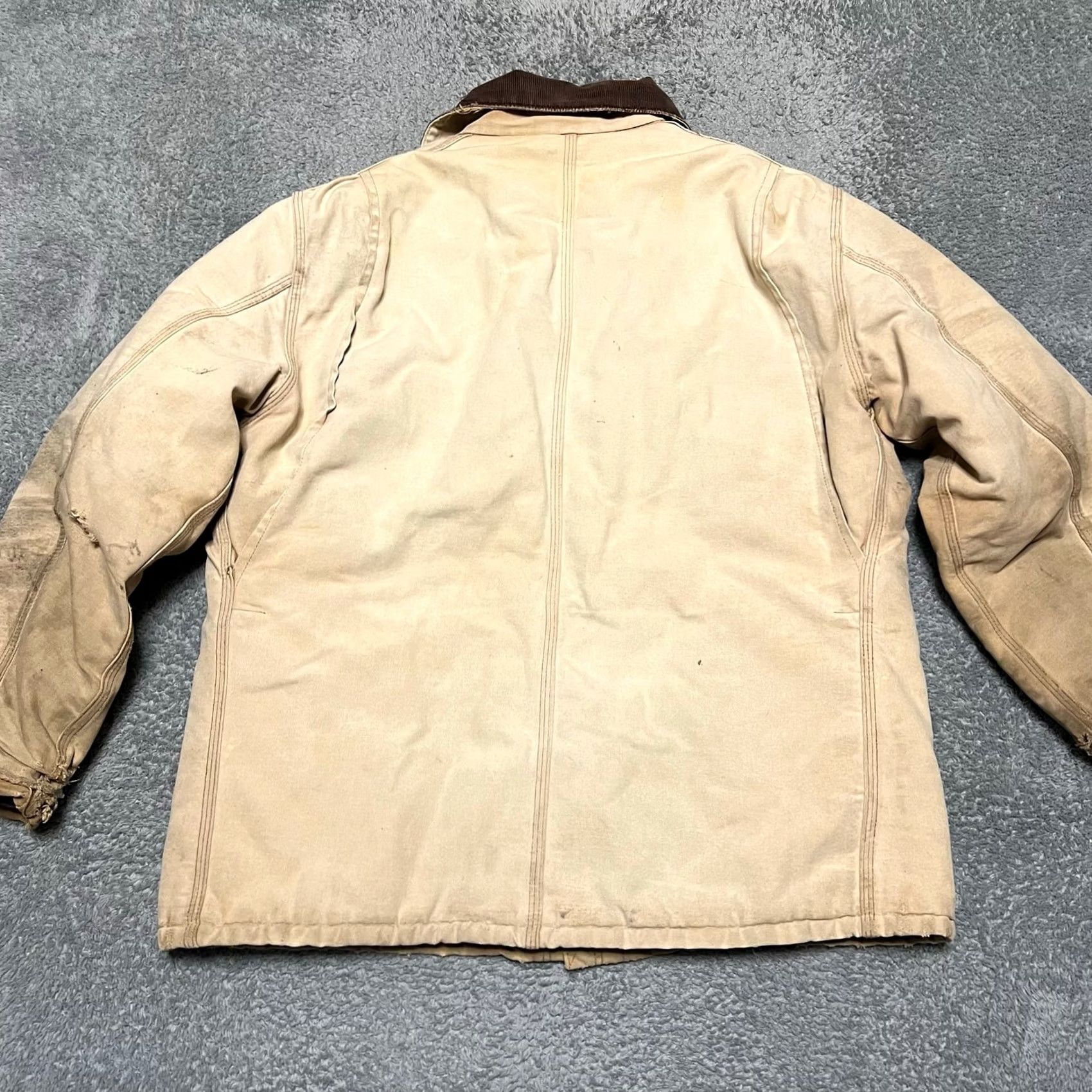 Carhartt VINTAGE Carhartt Coat Mens Large Brown Duck Insulated Work Barn Canvas Corduroy Collar Mens Regular L Coat Size US L / EU 52-54 / 3 - 6 Thumbnail