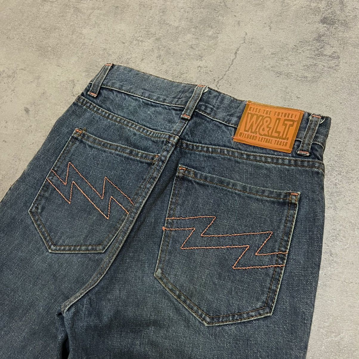 Walter Van Beirendonck W&LT Thunderbolt Straight Cut Denim Jeans Size US 27 - 6 Thumbnail