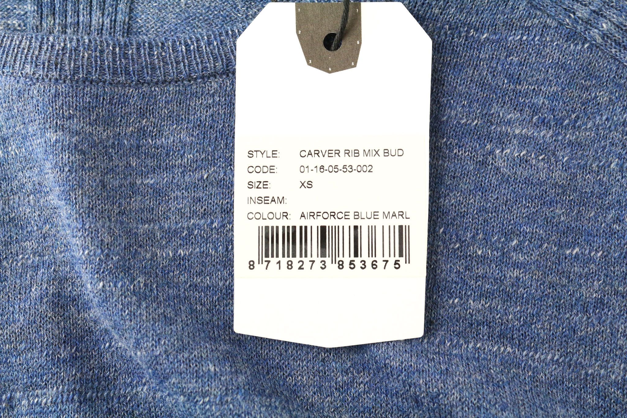 DENHAM CARVER XS Blue Marl Cotton Knit Crew Neck Jumper 74575 Size US XS / EU 42 / 0 - 5 Thumbnail
