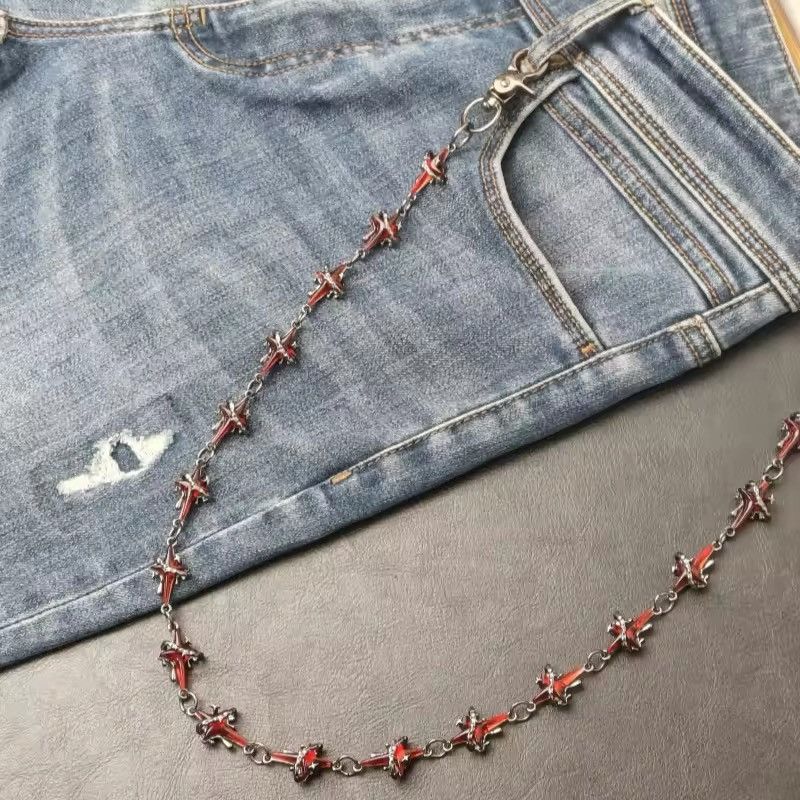 Jewelry Four Pointed Star Pants Waist Chain Size ONE SIZE - 7 Thumbnail