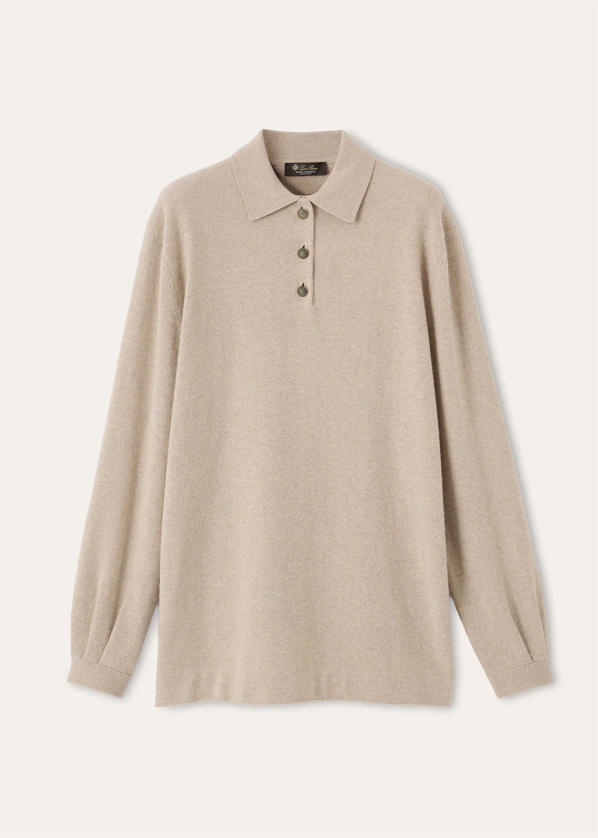 Loro Piana os11x0426 FAQ4500 Classic Polo Shirt in Silver Birch Size XS / US 0-2 / IT 36-38 - 1 Thumbnail