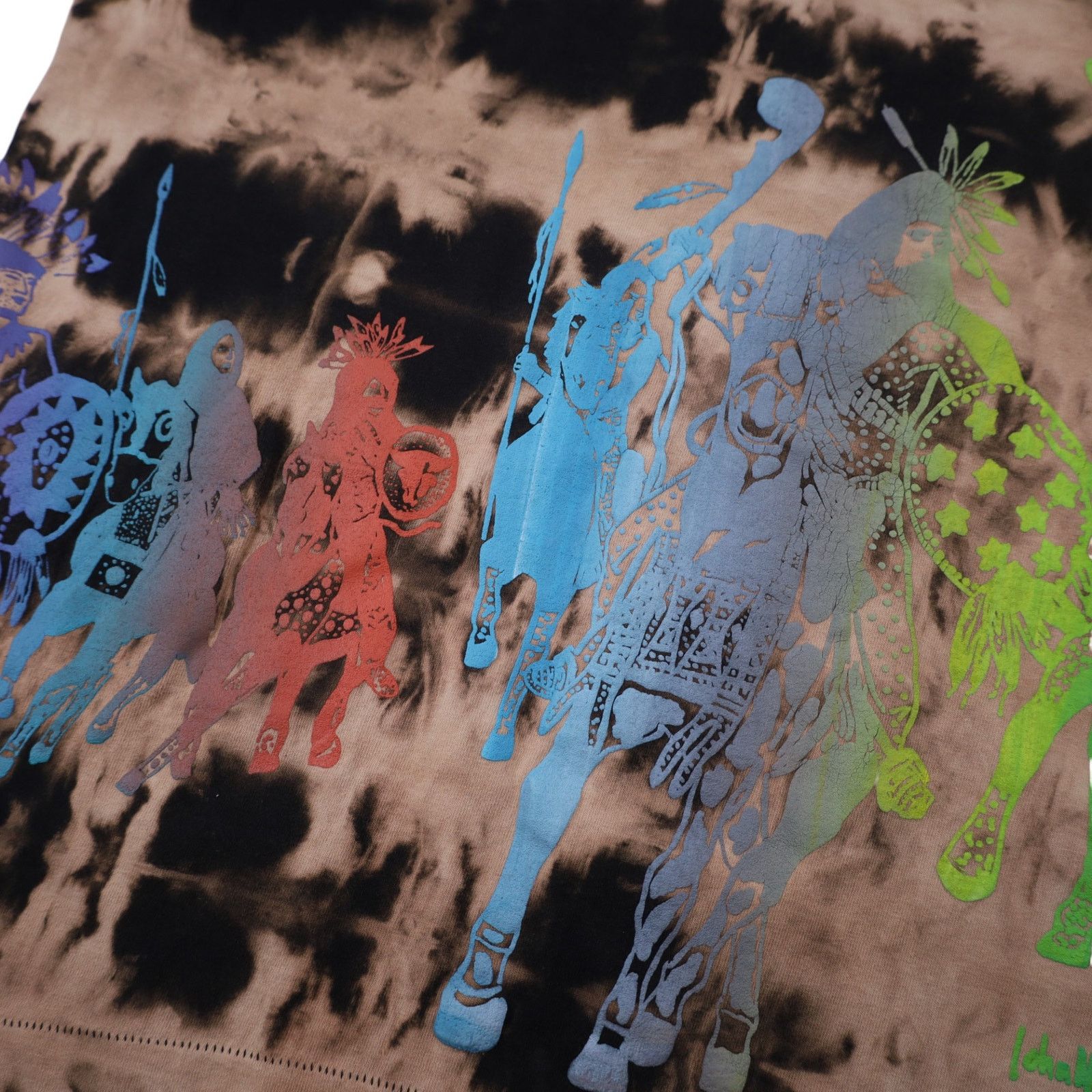 Fruit Of The Loom × Vintage Vintage 90s Native American Rainbow Graphic Tie Dye T Shirt Size US L / EU 52-54 / 3 - 4 Thumbnail
