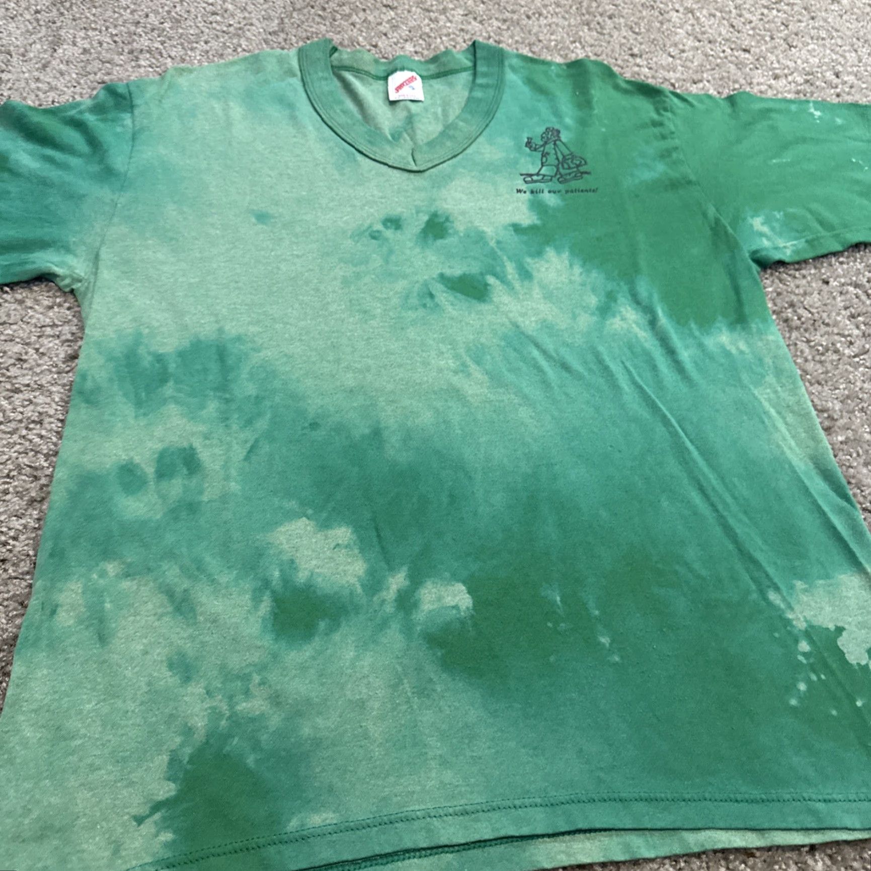 Jerzees VINTAGE 80s Bug & Lawn Doctor Funny Green Faded Distressed T-Shirt XL Mens Jerzees Regular Green Distressed 80s Funny T-Shirt Size US XL / EU 56 / 4 - 5 Thumbnail