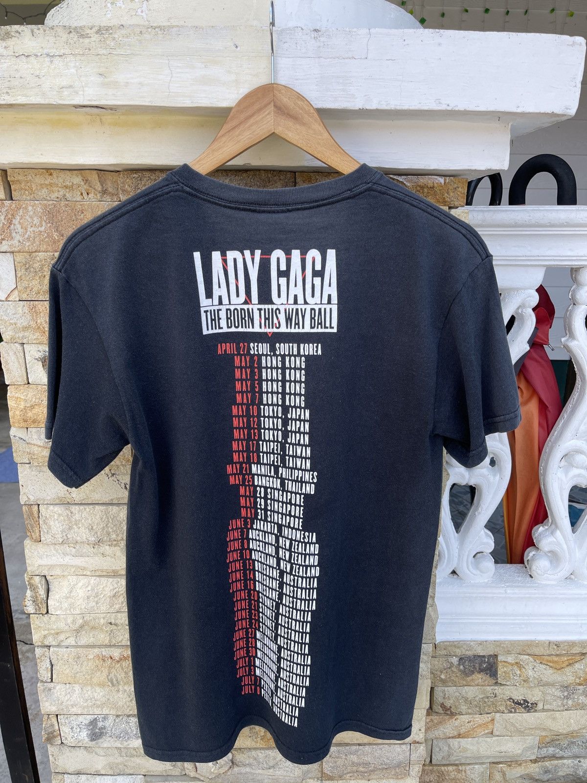 Last Drop🔥Rare🔥SUN FADED Lady Gaga Free Bitch T Shirt