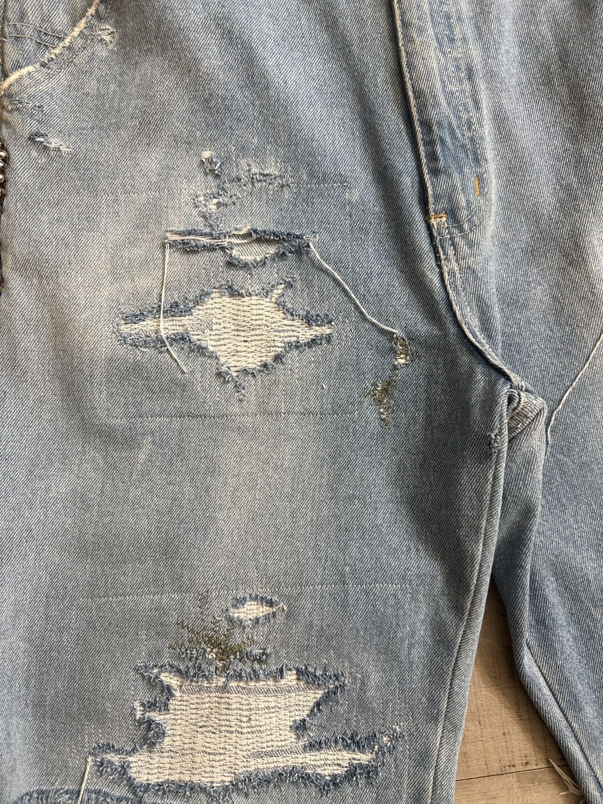 Japanese Brand Kapital Inspired Studded Work Shorts Size US 32 / EU 48 - 4 Thumbnail