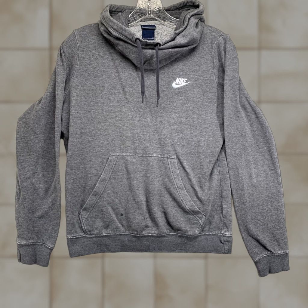 Nike VINTAGE Nike Hoodie Sweatshirt Gray Swoosh Logo Pullover High Neck Regular Men's Size Small Size US S / EU 44-46 / 1 - 1 Thumbnail