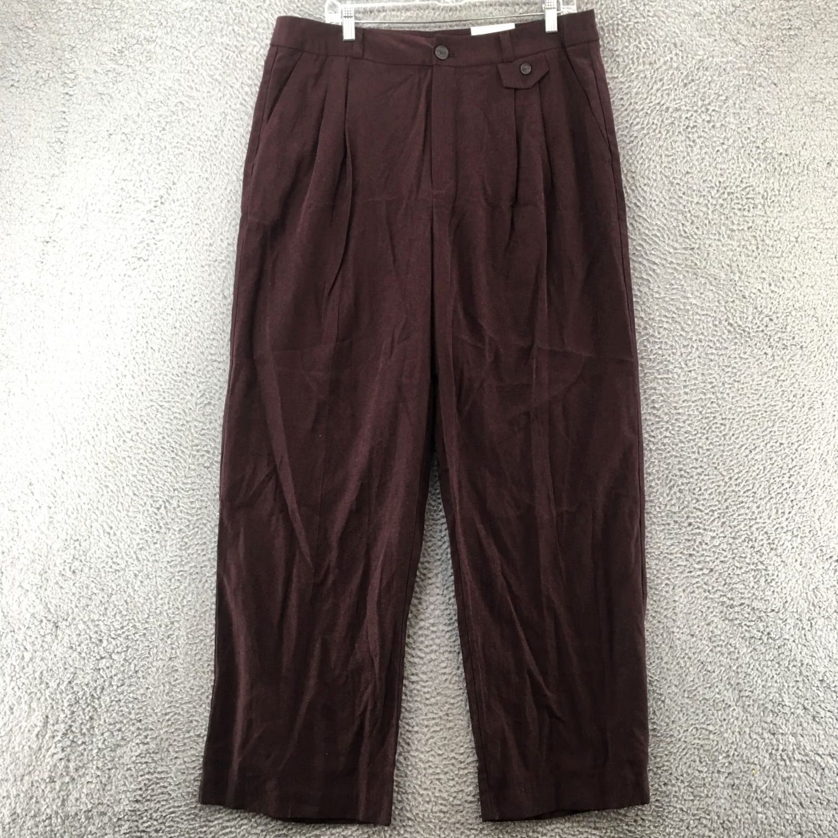 Vintage A New Day Wide-Leg Trouser Dress Pants Womens 14R Brown High Rise Zip Fly NEW Size 36" / US 14 / IT 50 - 2 Thumbnail