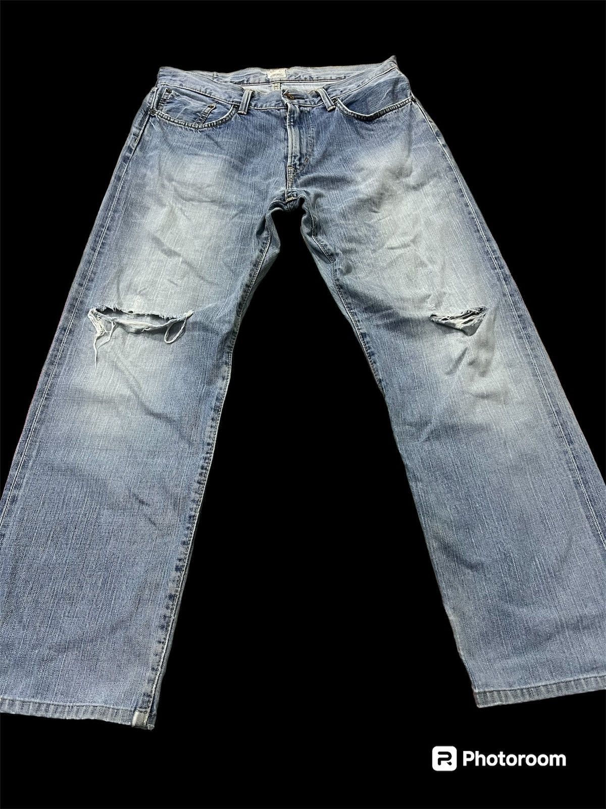 Edwin × If Six Was Nine 💥Baggy💥VINTAGE EDWIN 505z SELVEDGE DISTRESSED BAGGY JEANS Size US 33 - 1 Thumbnail