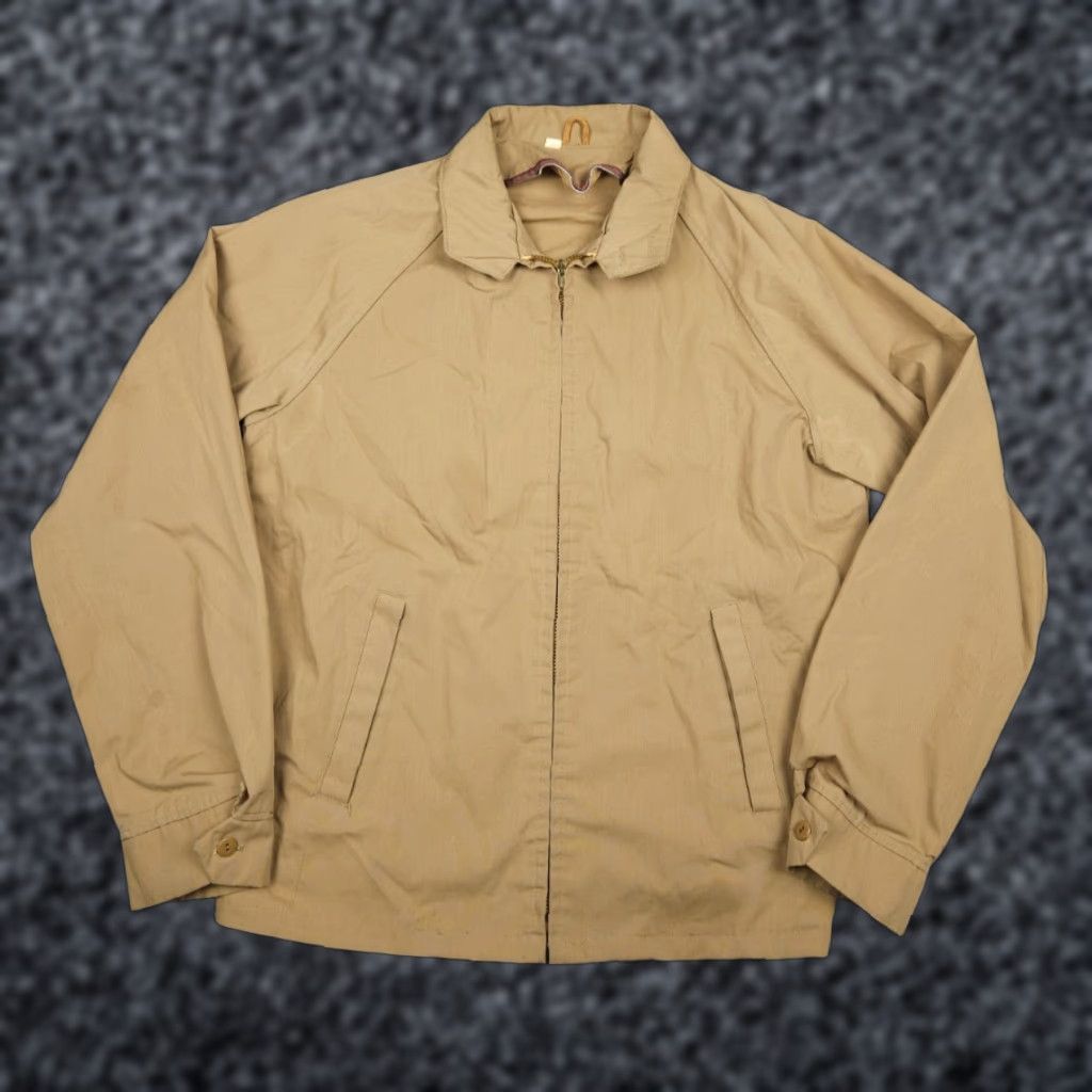 Vintage VINTAGE Montgomery Ward Poplin Jacket Men's Small Beige Zip Bomber USA Size US M / EU 48-50 / 2 - 1 Thumbnail