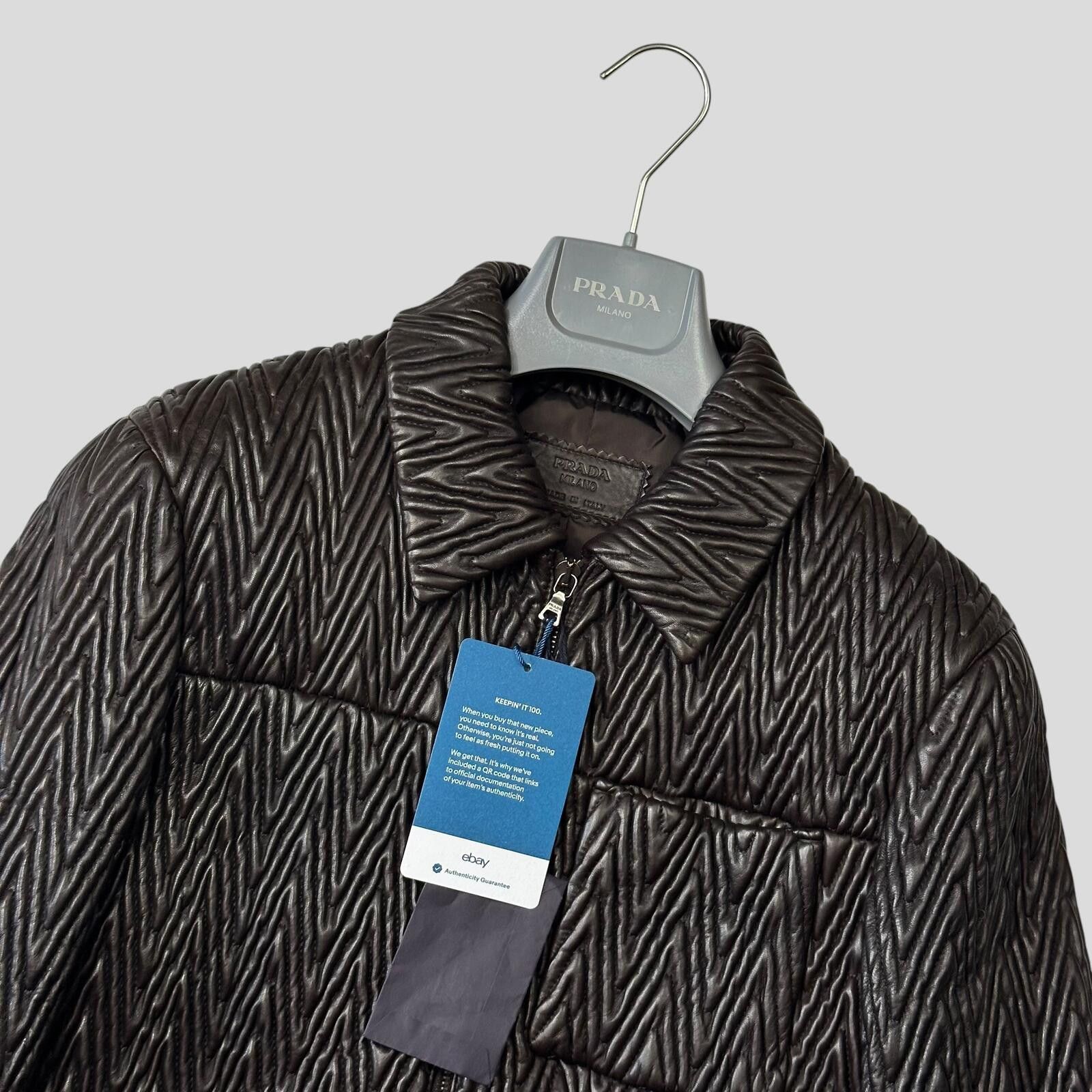 Prada Prada Milano 2006 Runway 3D Ruched Leather Zigzag Jacket - M Size US M / EU 48-50 / 2 - 4 Thumbnail