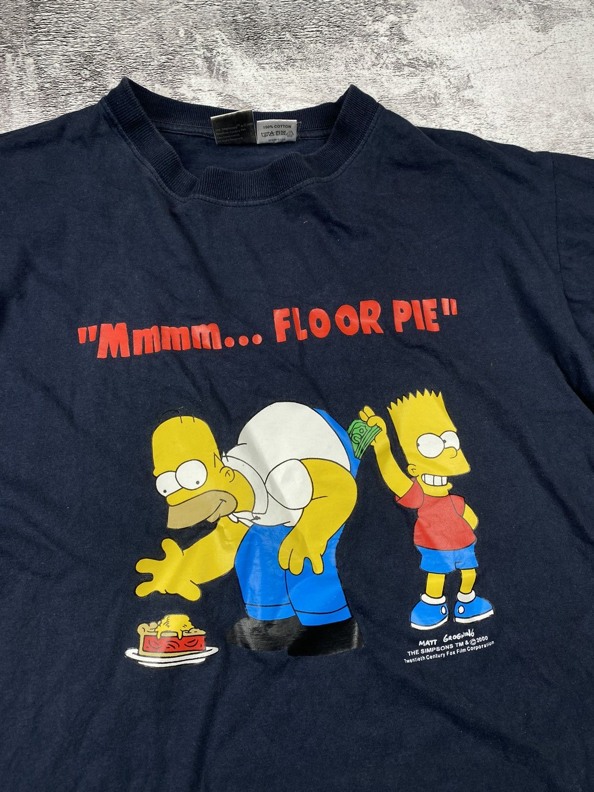 The Simpsons Vintage The Simpson Homer Mmm Floor Pie Rare Merch T Shirt Size US M / EU 48-50 / 2 - 3 Thumbnail