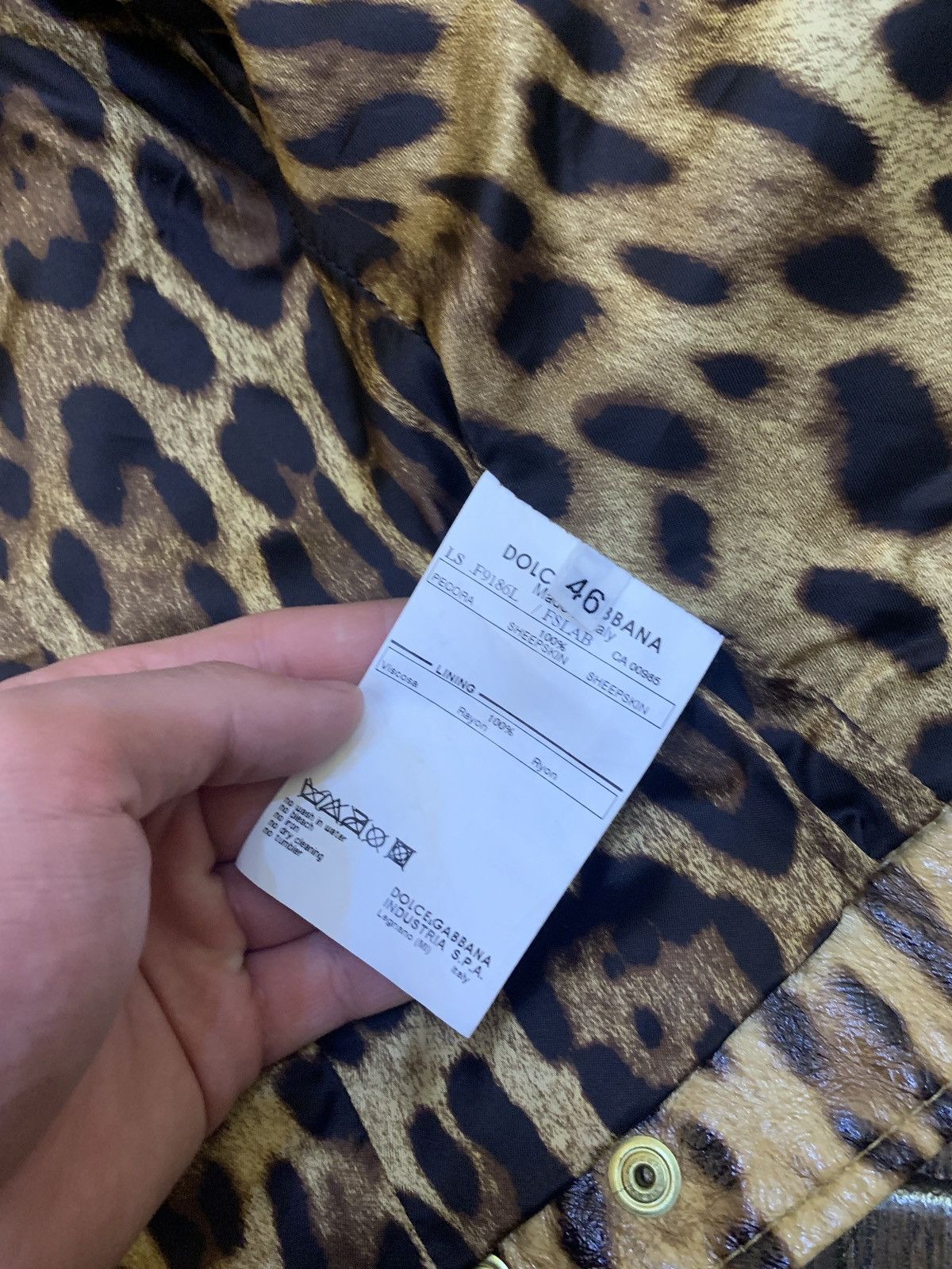 Dolce & Gabbana D&G Leopard Leather Jacket Size L / US 10 / IT 46 - 10 Thumbnail