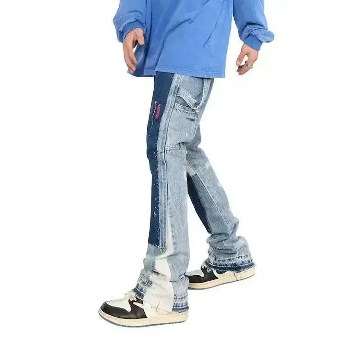 Japanese Brand Paint Splatter Stacked Denim Jeans Size US 32 / EU 48 - 5 Thumbnail