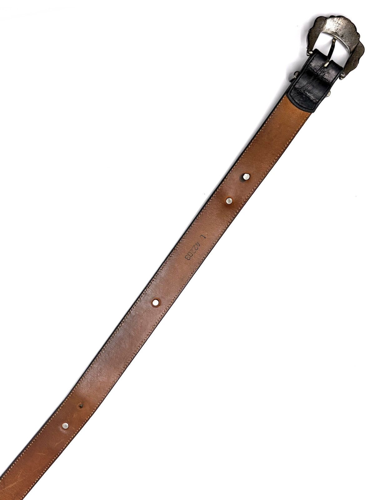 Brighton Brighton Leather Belt w/ Ornate Silver Hardware Size ONE SIZE - 7 Thumbnail