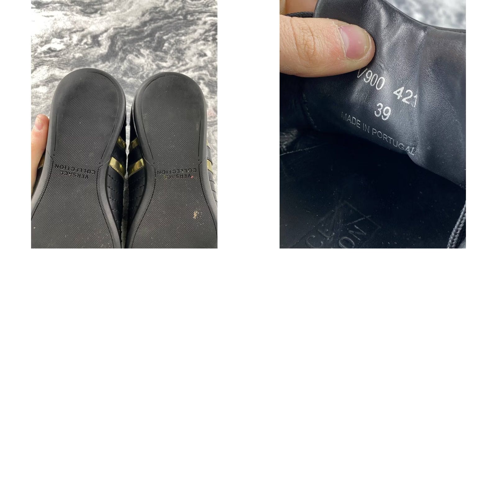 Versace Versace Collection Leather Sneakers Women Size 39 Black Casual Walking Logo Leather Upper Lining Rubber Outsole Low Top Size US 8 / IT 38 - 11 Thumbnail