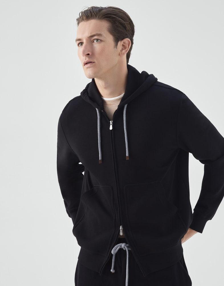 Brunello Cucinelli o1w1db10924 Cardigan Sweatshirt in Black Size US XS / EU 42 / 0 - 1 Thumbnail