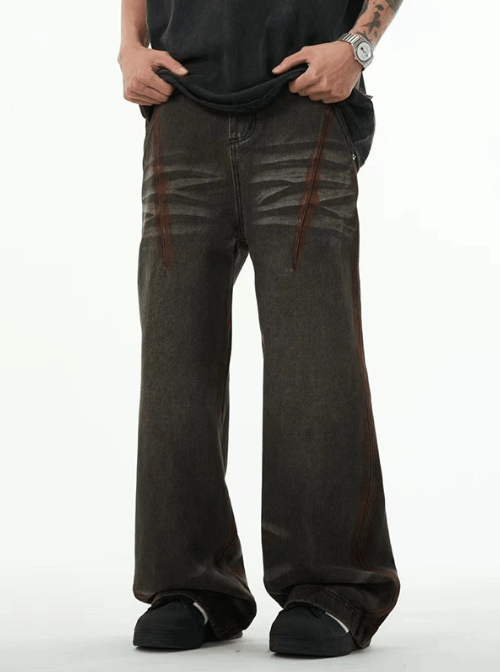 Japanese Brand × Jean Loose retro simple distressed bootcut jeans Size US 32 / EU 48 - 1 Thumbnail