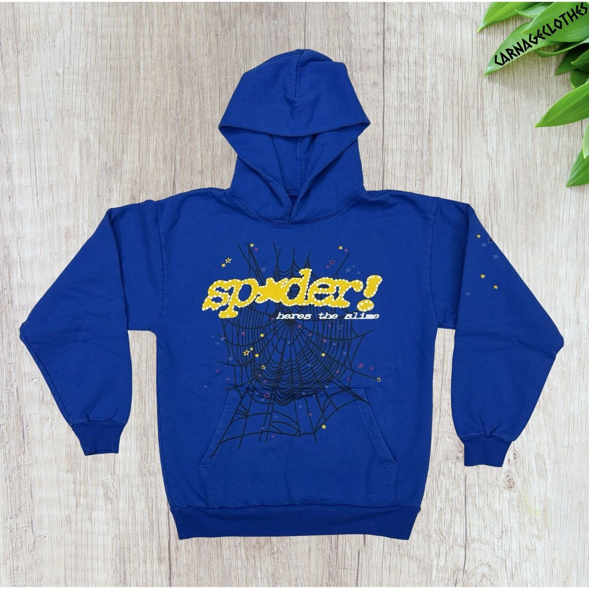 Sp5der Spider TC Blue Here's the Slime Hoodie | Grailed