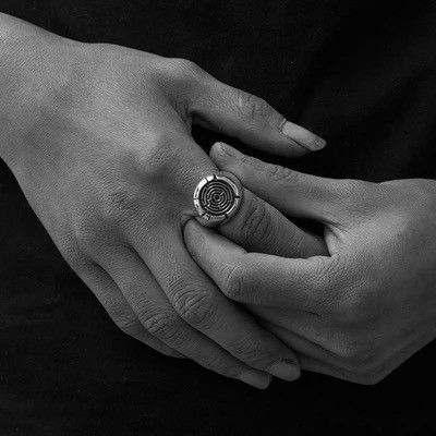 Jewelry × Vintage Vintage Maze Ring Stainless Steel Size ONE SIZE - 2 Thumbnail