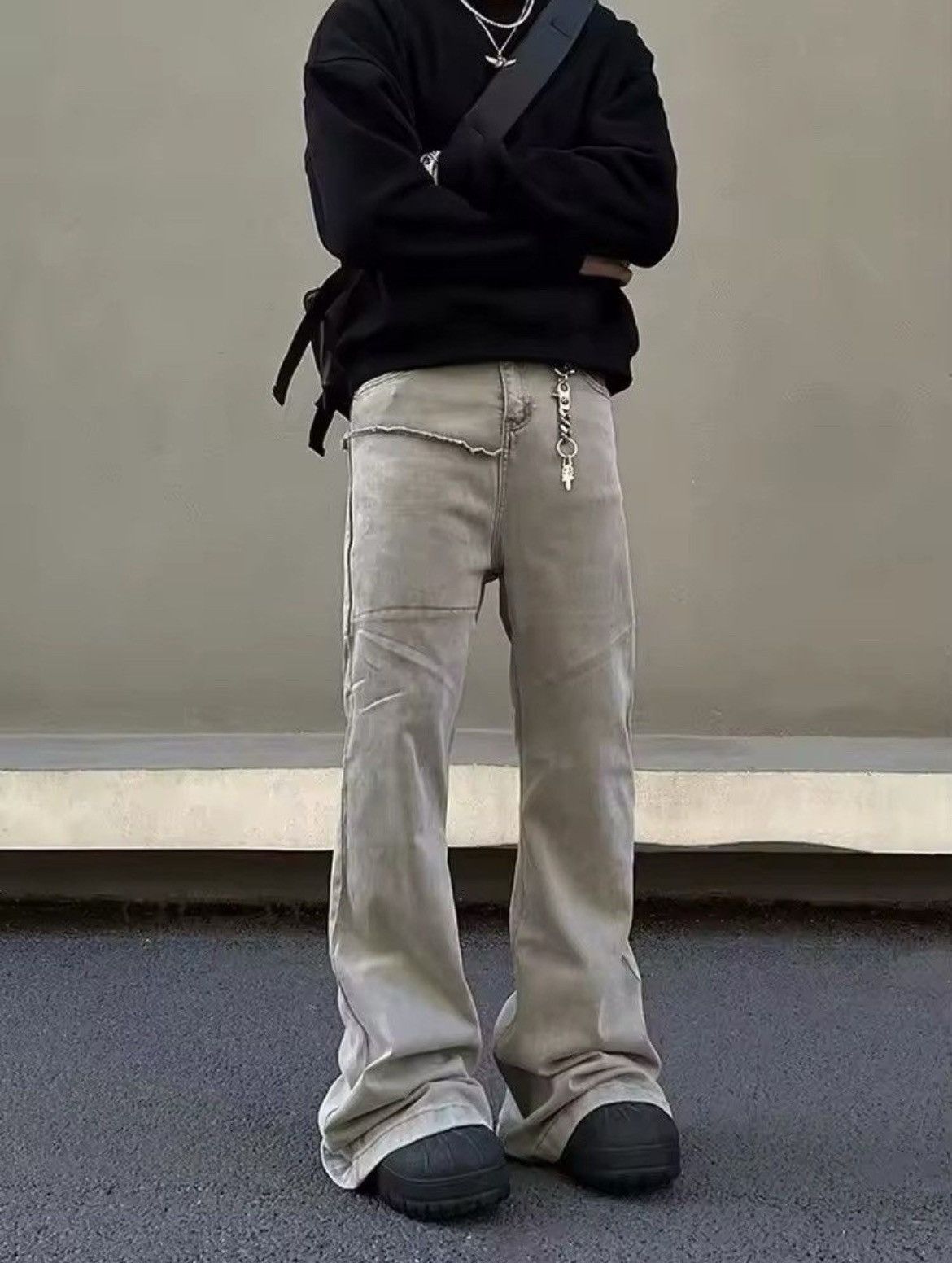 Denime × Japanese Brand Y2K Fashion Baggy Stacked Flare Jeans Pants Size US 31 - 3 Thumbnail