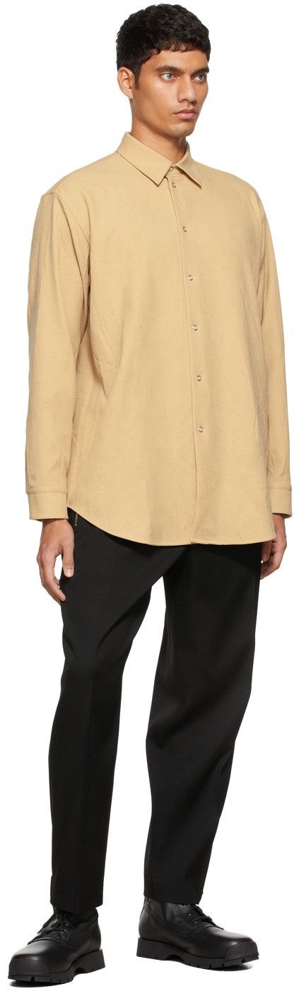 Jil Sander Beige Gabardine Crinkled Shirt Size US S / EU 44-46 / 1 - 6 Thumbnail