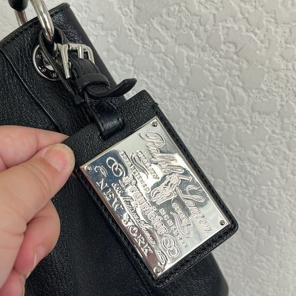 Ralph Lauren Ralph Lauren Collection Proprietor Black Leather Shoulder Ba Size ONE SIZE - 2 Thumbnail