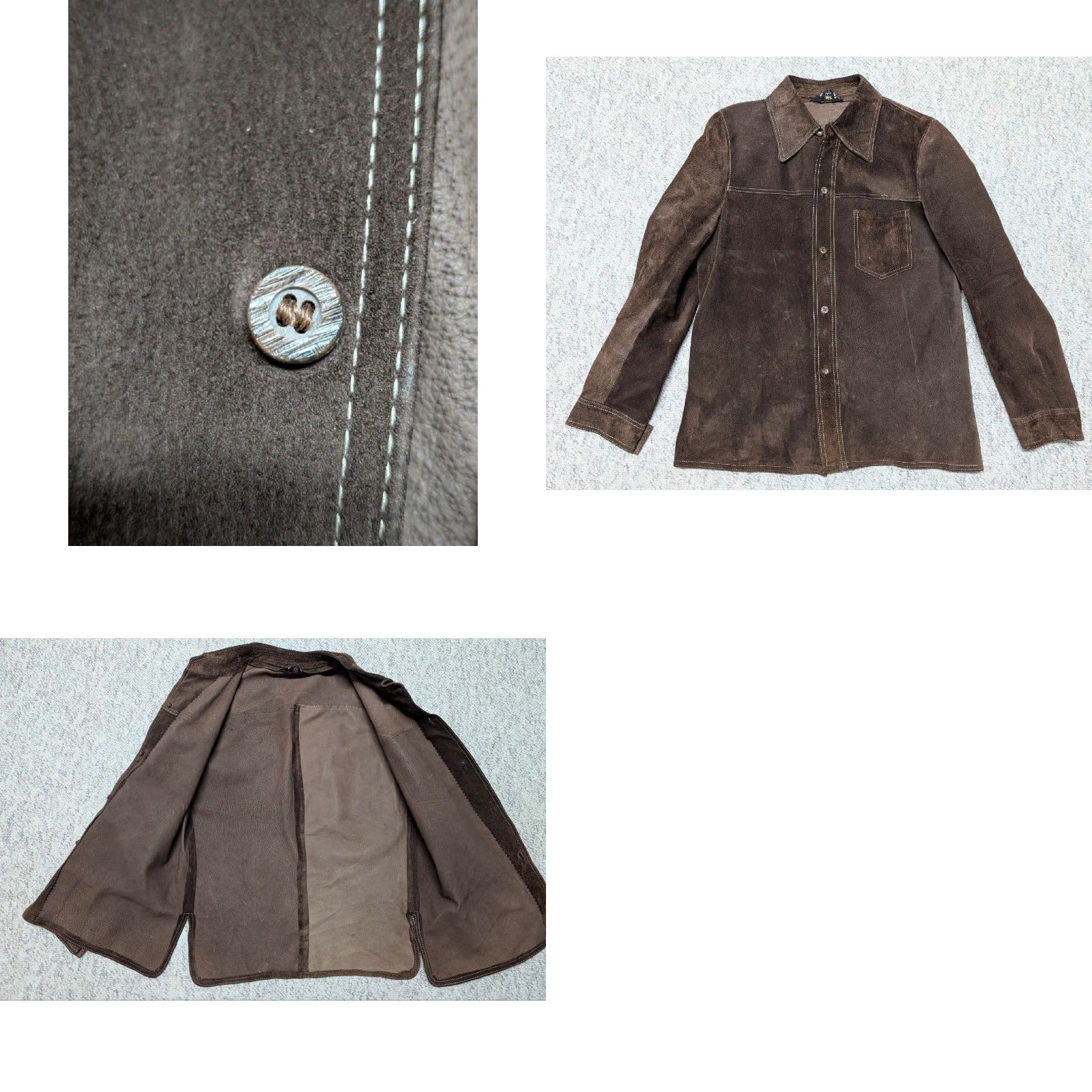 Vintage VINTAGE Cortefiel Leather Shirt Mens Trucker Cowboy Western Brown 38-40 M Long Sleeve Leather 1970s Brazil-made Size US M / EU 48-50 / 2 - 8 Thumbnail