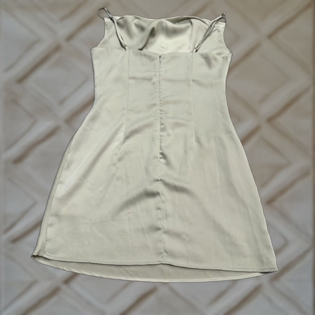 Urban Outfitters Urban Outfitters Dress Womens Medium Sage Green Satin Cowl Neck MiniSlip Tank Size M / US 6-8 / IT 42-44 - 1 Thumbnail
