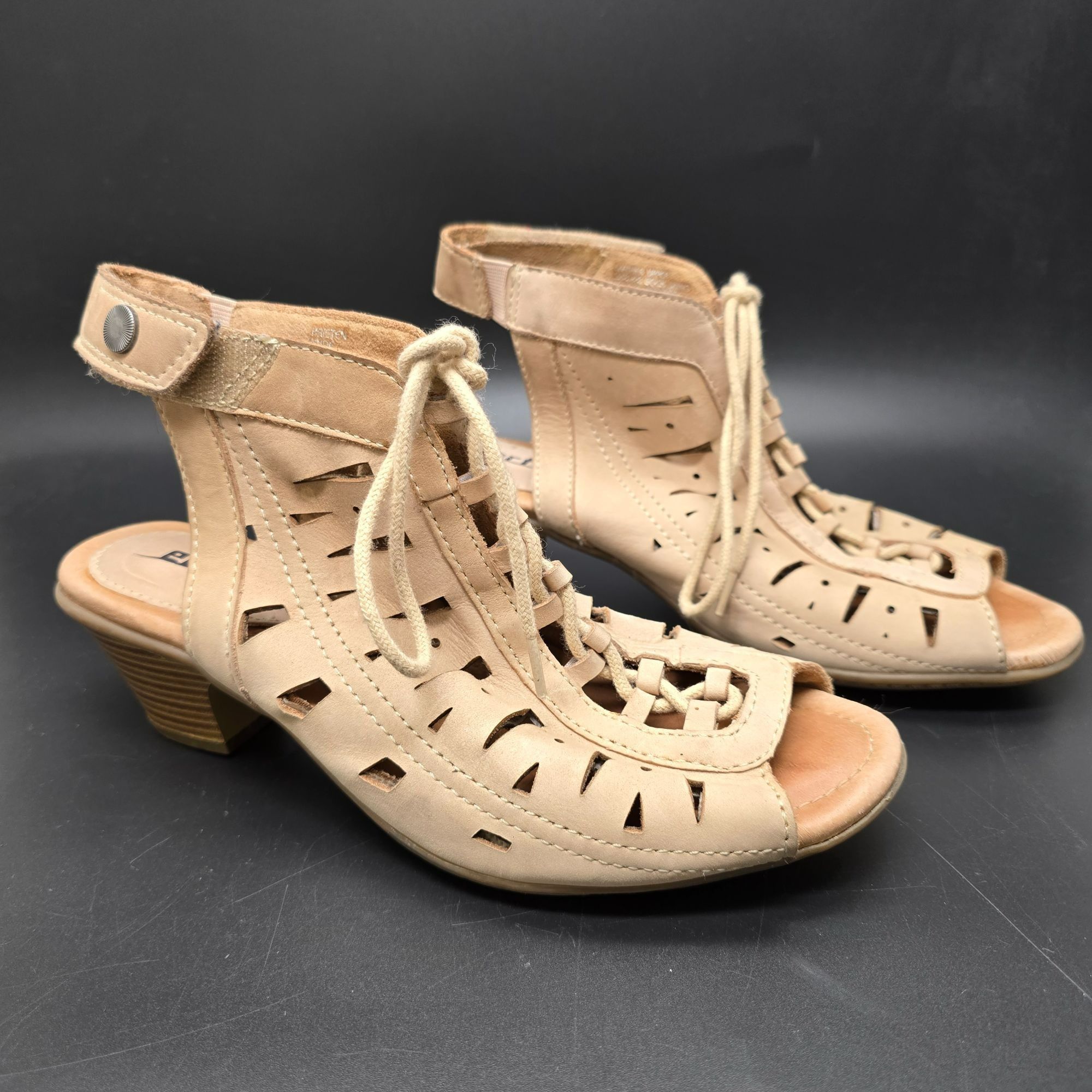 Other Earth Sandals Kristen Leather Upper Peep Toe Heeled 6.5B Wit Size US 6 / IT 36 - 1 Thumbnail