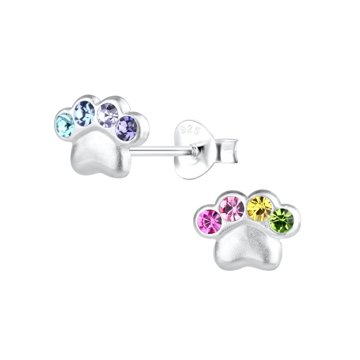 & Other Stories Sterling Silver Paw Print Crystal Earrings Size ONE SIZE - 1 Preview