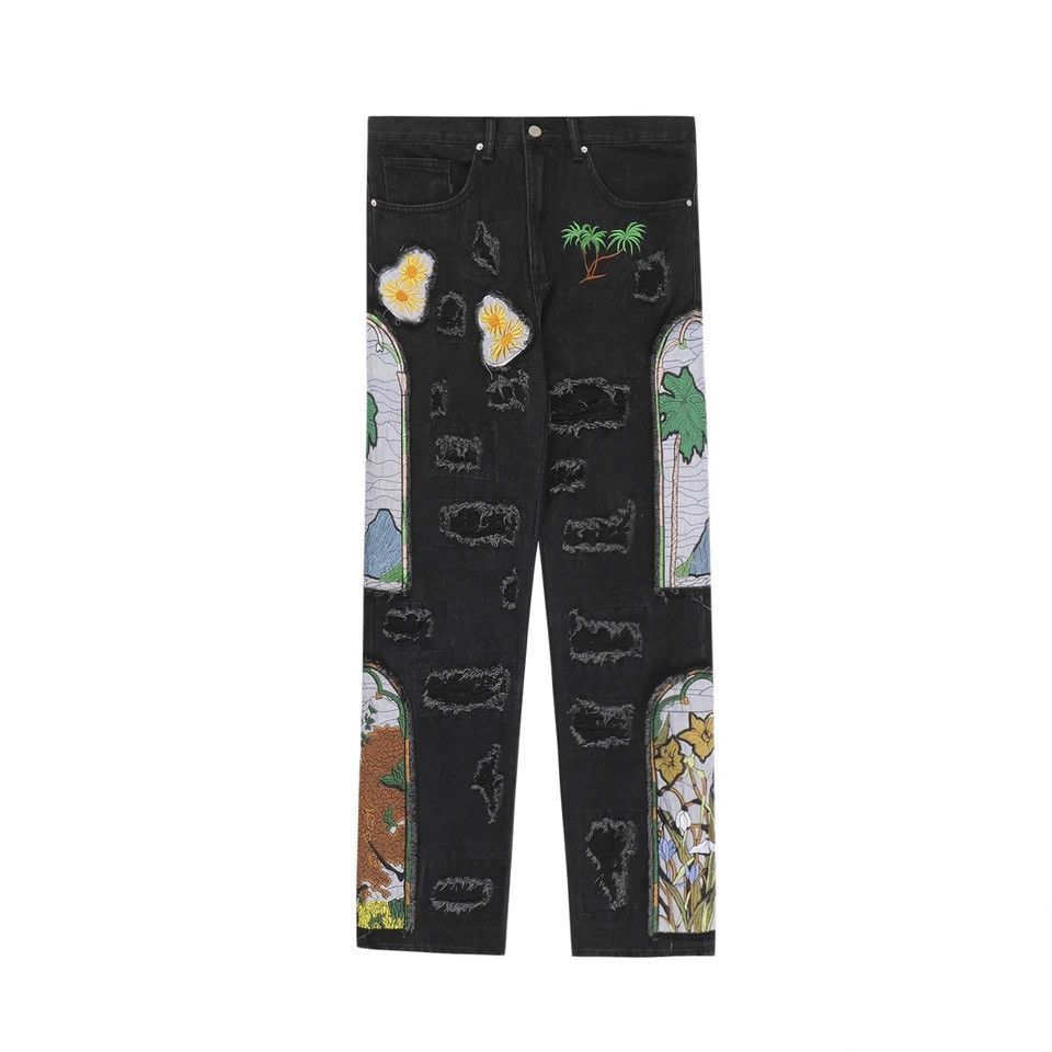 Japanese Brand Y2K Harajuku Patch Grunge Hip Hop Jeans Trousers Size US 36 / EU 52 - 3 Thumbnail