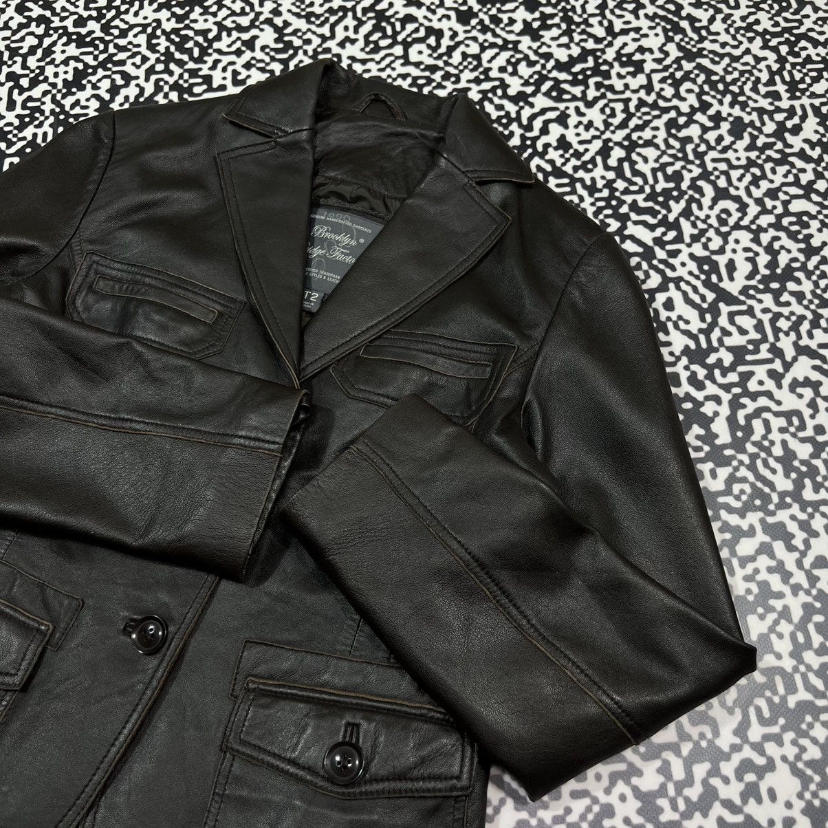 Vintage Vintage Y2K Lamb Leather Jacket Blazer Japanese Retro Style Size S / US 4 / IT 40 - 7 Thumbnail