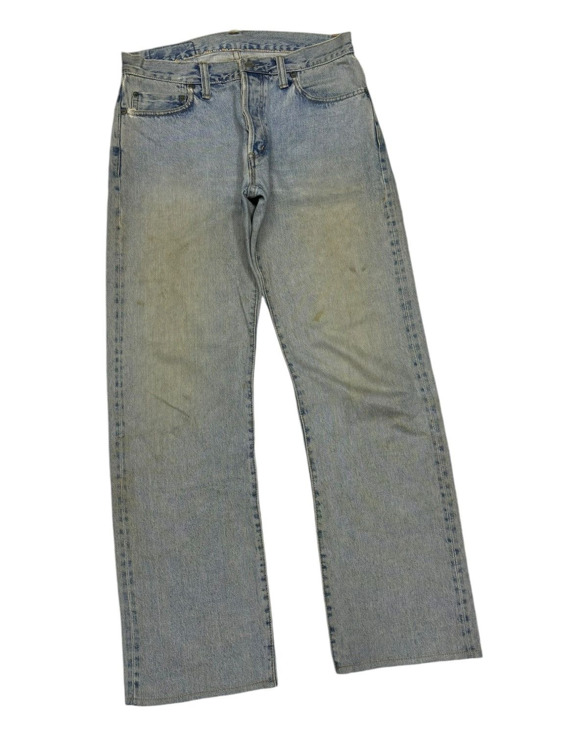 Blue Blue Japan × Samurai Jeans × Sugar Cane 🔥Blue Blue Japan Indigo Selvedge Jeans Distressed Denim Size US 32 / EU 48 - 3 Thumbnail