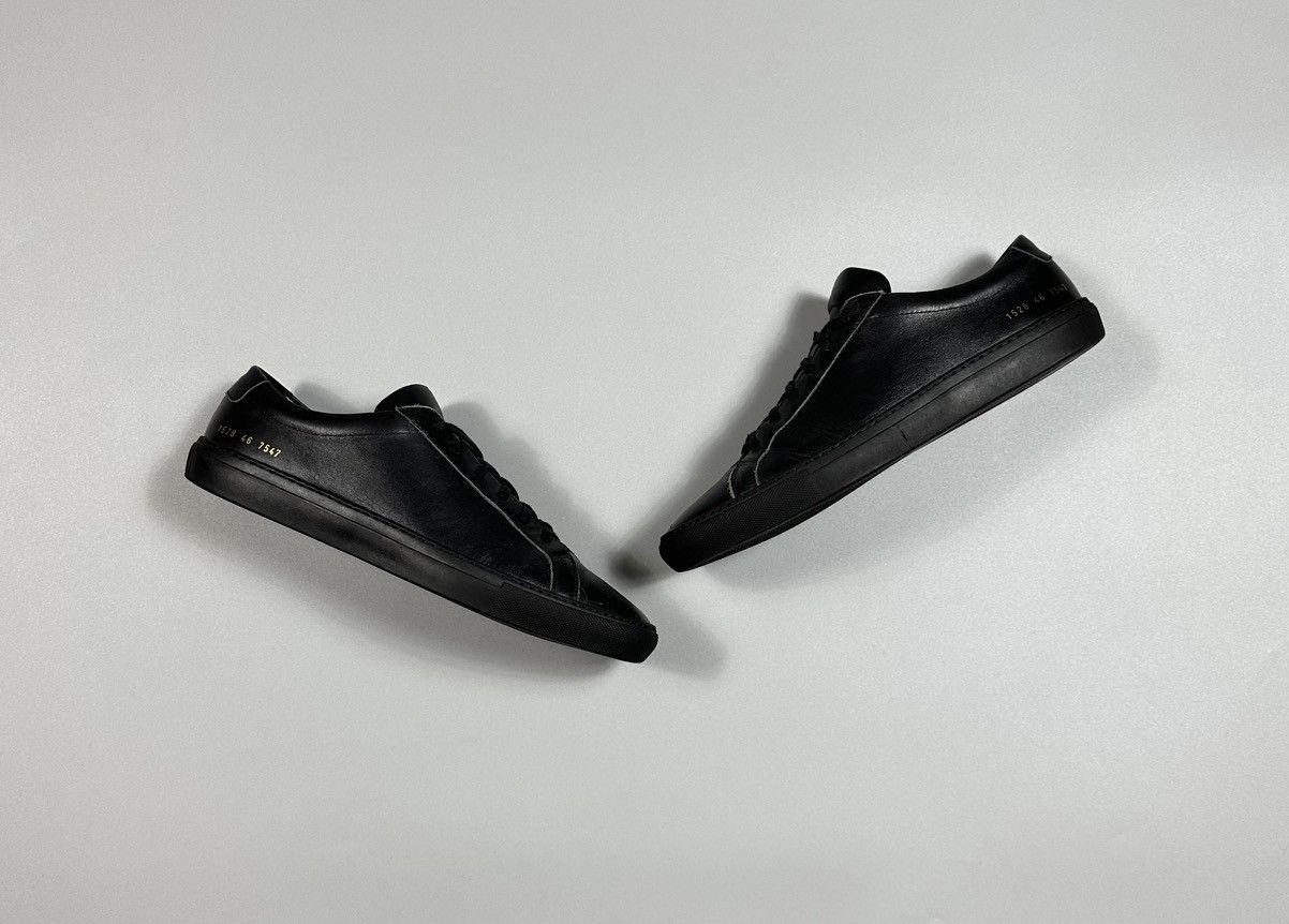 Common Projects Common Projects Achilles Low Black Leather Sneakers Size US 13 / EU 46 - 2 Thumbnail